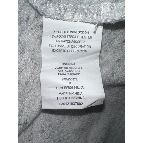 Democracy Womens Embellished Top Size M Gray Cotton/Polyester/Rayon Blend 3/4 Sl - Picture 4 of 5